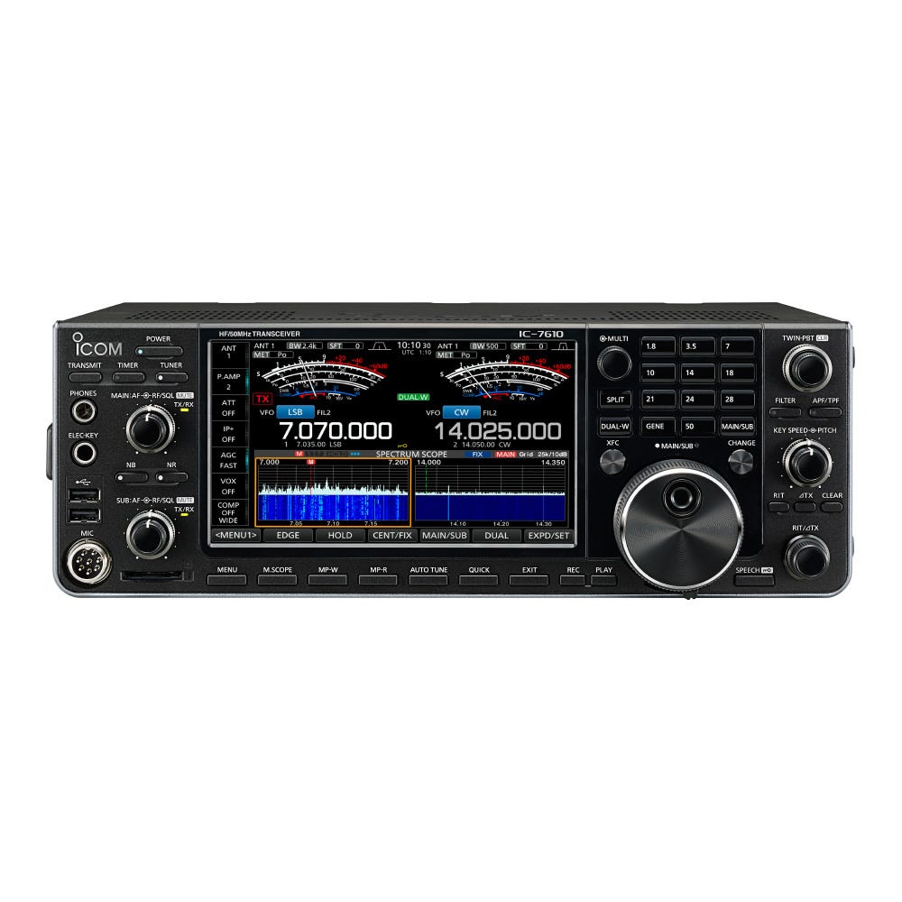 Icom IC-7610 HF & 50MHz Transceiver med pekskärm i färg