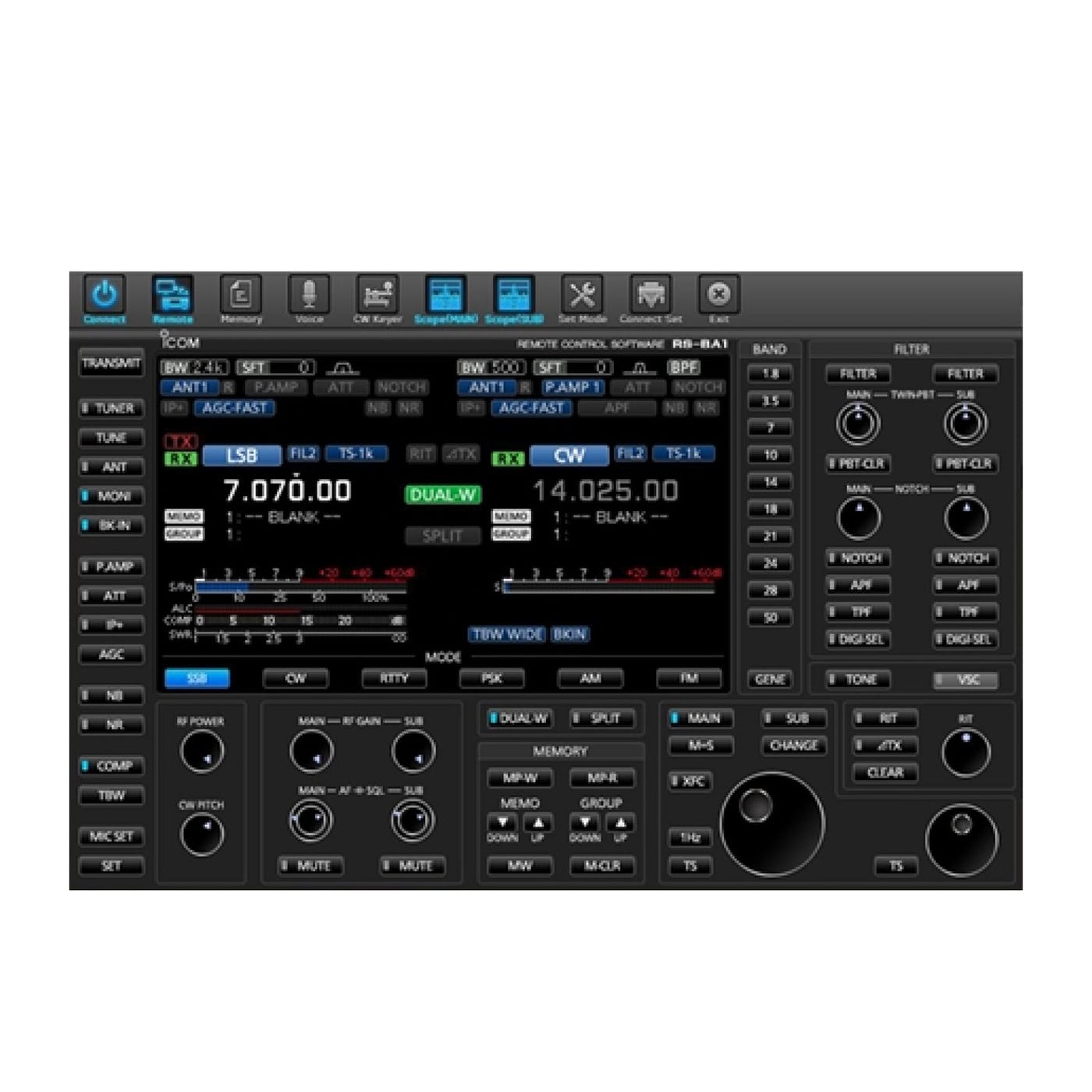Icom RS-BA1 IP-Remote kontrollmjukvara (ver 2)