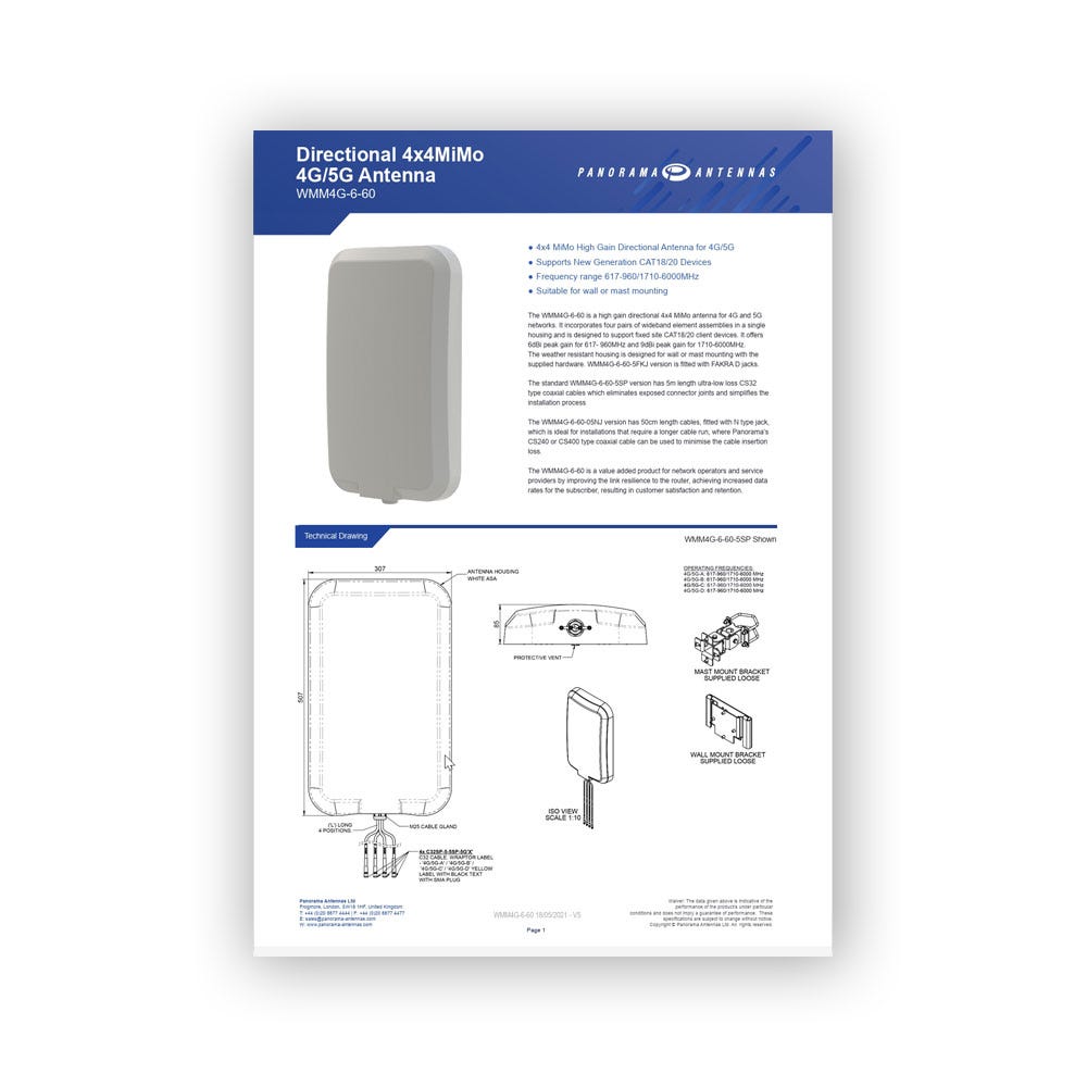 Panorama WMM4G-6-60 Produktblad