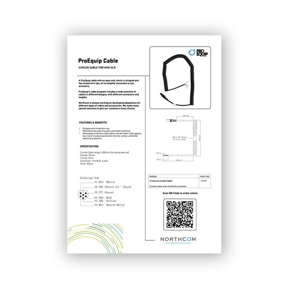 ProEquip Curled Cable miniXLR Produktblad