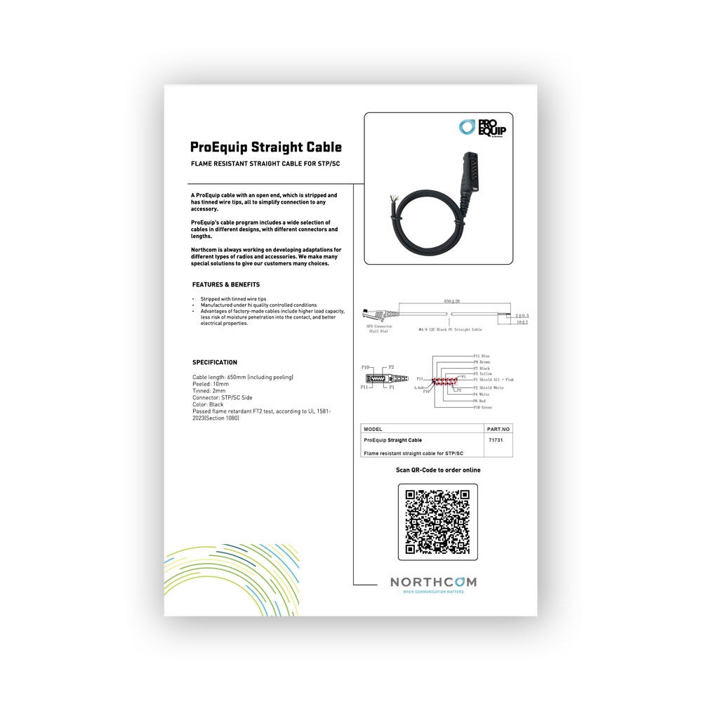 ProEquip Flame Retardent Cable STP-SC Produktblad