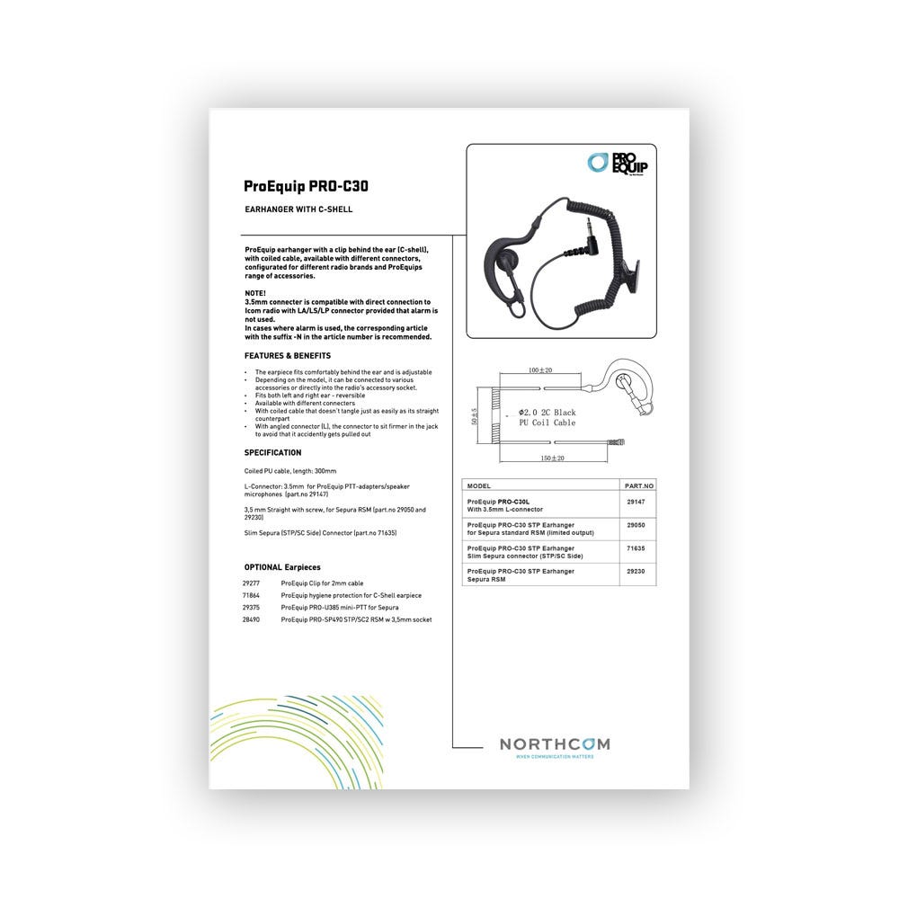 ProEquip PRO-C30 Produktblad