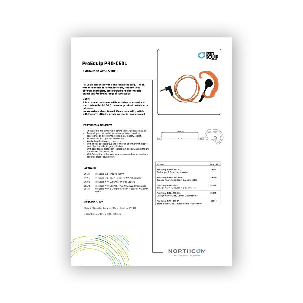 ProEquip PRO-C50 Produktblad