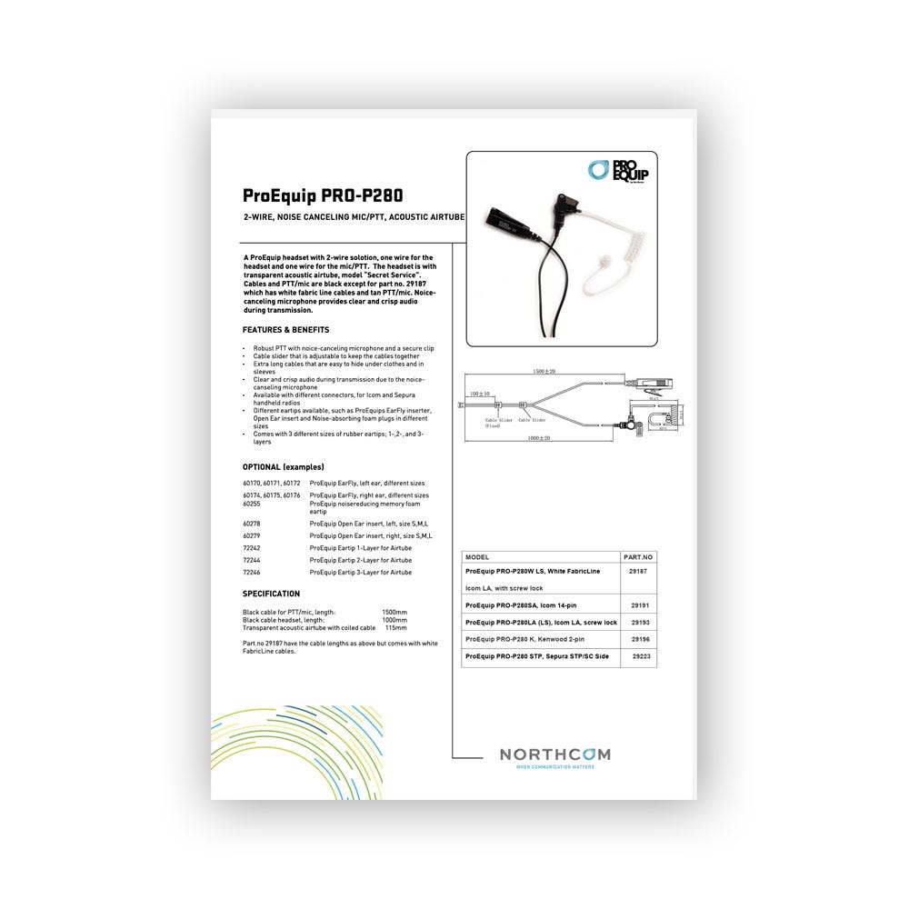 ProEquip PRO-P280 Produktblad