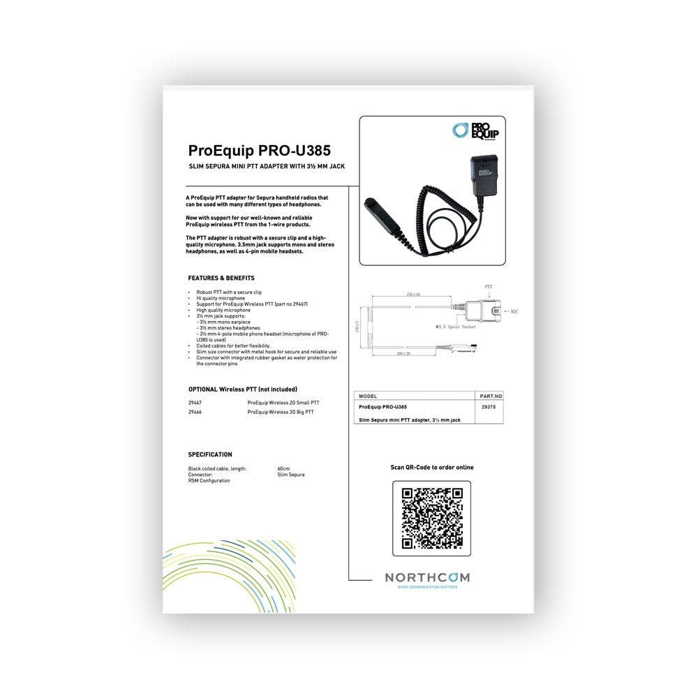 ProEquip PRO-U385 Produktblad