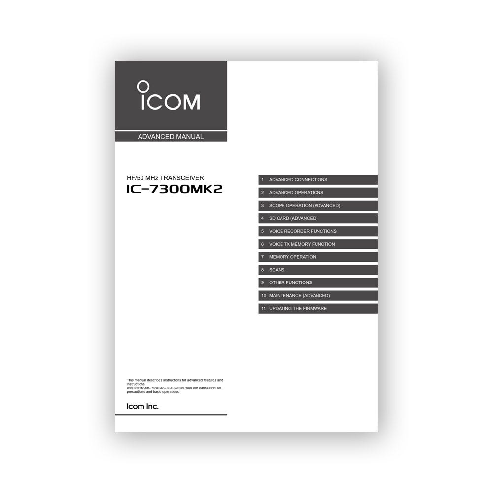 Icom IC-7300MK2 Advanced Manual