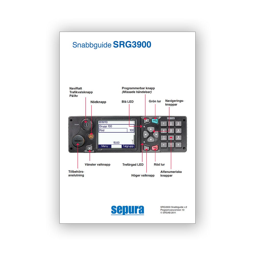 Sepura SRG3900 Snabbguide