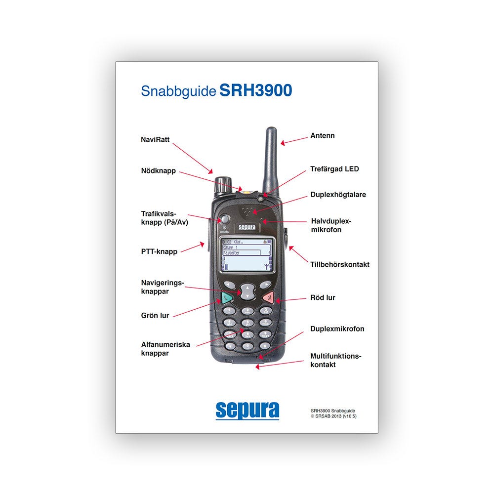 Sepura SRH3900 Snabbguide